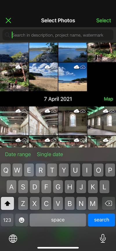 Search photo library by text.